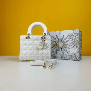 Dior Lady My ABC Elite Quality With OG Box & Dust Bag & Scarf WIth Star Charm (White-292)